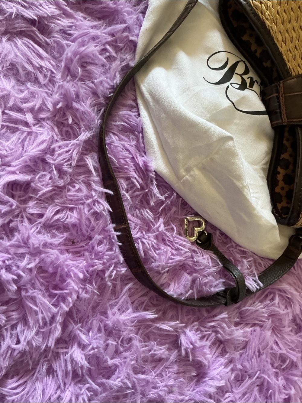Brighton Natural Woven Shoulder Bag with Brown Trim - Picture 11 of 15